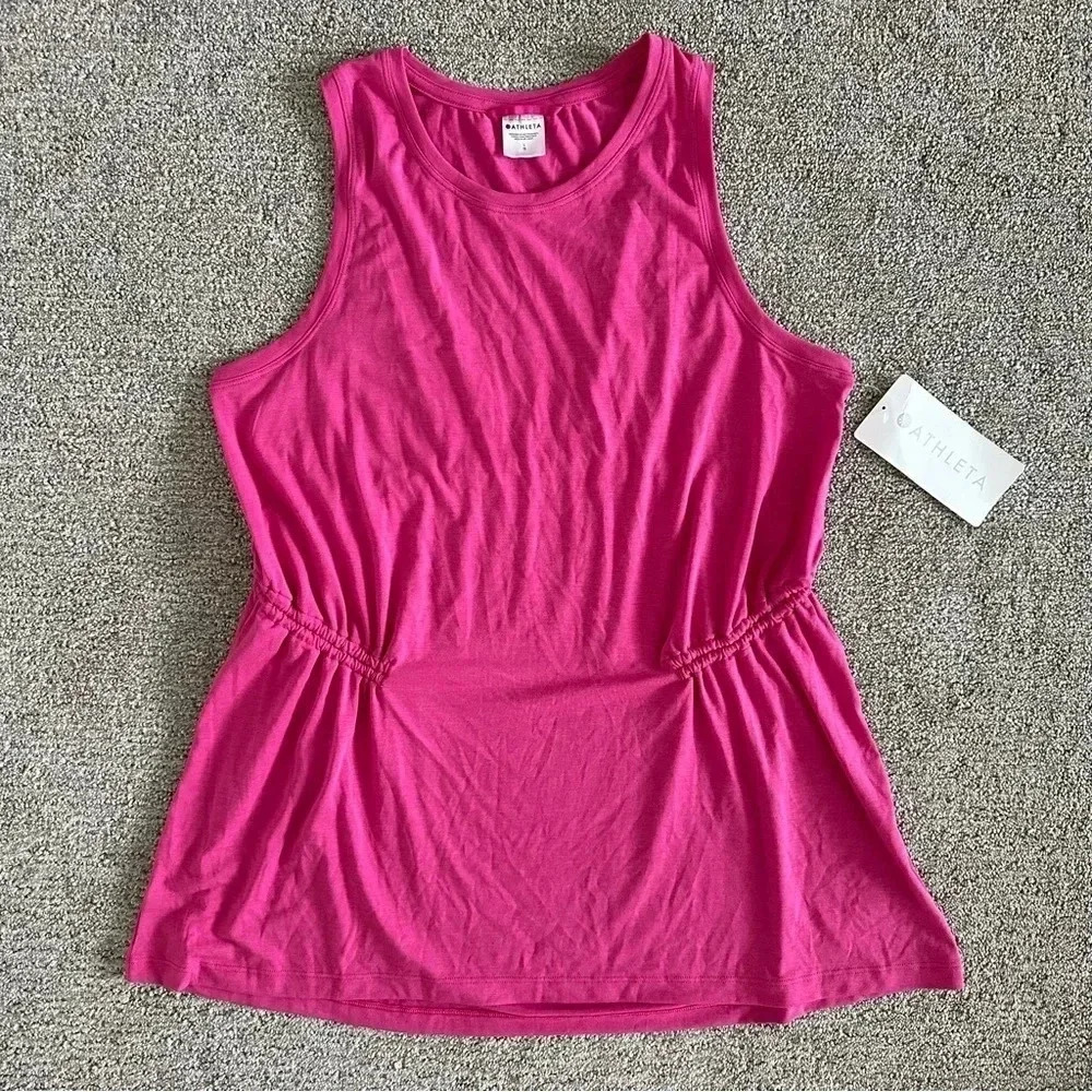 NWT Athleta Air‎ Out Cinch Tank Pink Size Large